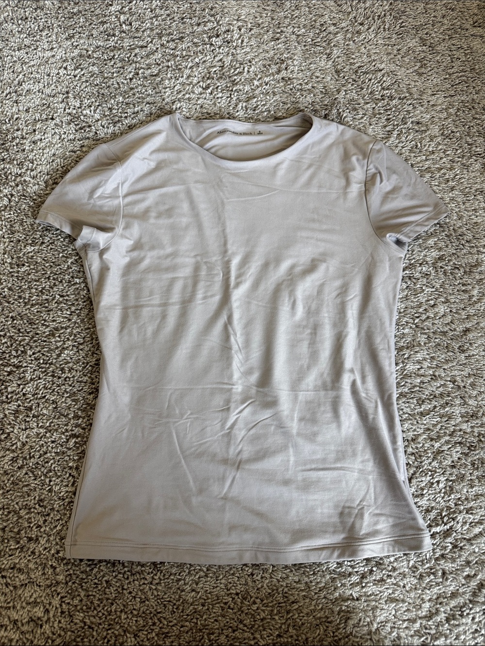 ABERCROMBIE Basic Crewneck Tee - Light Gray